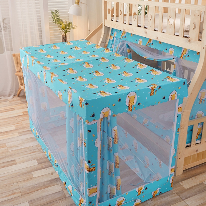 91家纺网 家纺一手货源 找家纺 迪凡保罗蚊帐2021新款5820不锈钢支架遮光帘子母床拉链蚊帐 太空鹿