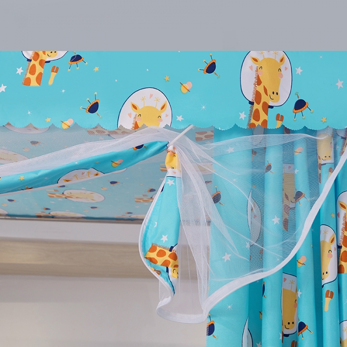 91家纺网 家纺一手货源 找家纺 迪凡保罗蚊帐2021新款5820不锈钢支架遮光帘子母床拉链蚊帐 太空鹿