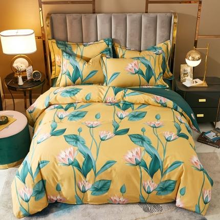 91家纺网 家纺一手货源 找家纺 （总）雲归梦 2021全棉大版四件套中国风花卉