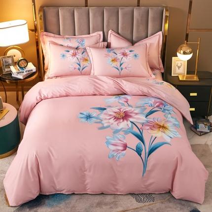 91家纺网 家纺一手货源 找家纺 （总）雲归梦 2021全棉大版四件套中国风花卉