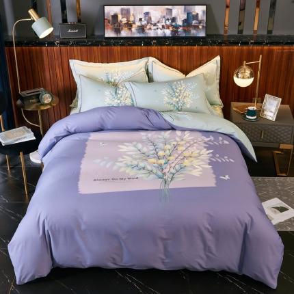 91家纺网 家纺一手货源 找家纺 （总）雲归梦 2021全棉大版四件套中国风花卉