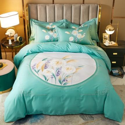 91家纺网 家纺一手货源 找家纺 （总）雲归梦 2021全棉大版四件套中国风花卉