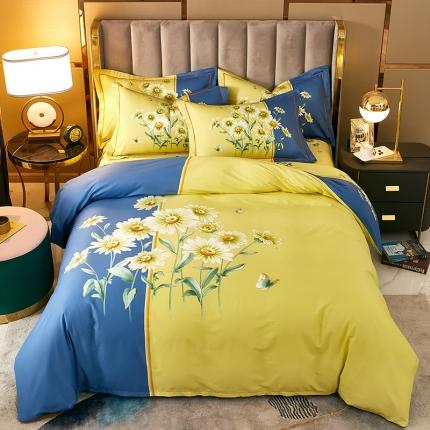 91家纺网 家纺一手货源 找家纺 （总）雲归梦 2021全棉大版四件套中国风花卉