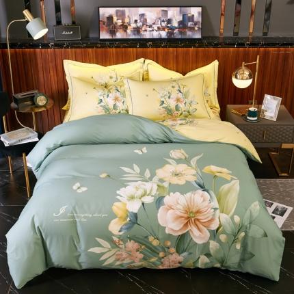 91家纺网 家纺一手货源 找家纺 （总）雲归梦 2021全棉大版四件套中国风花卉