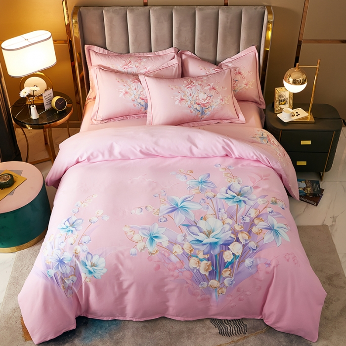 91家纺网 家纺一手货源 找家纺 雲归梦 2021全棉大版四件套中国风花卉 爱丽丝