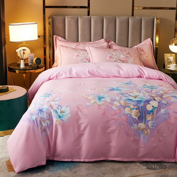 91家纺网 家纺一手货源 找家纺 雲归梦 2021全棉大版四件套中国风花卉 爱丽丝