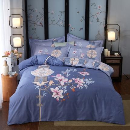 雲归梦 2021全棉大版四件套中国风花卉碧玉妆成