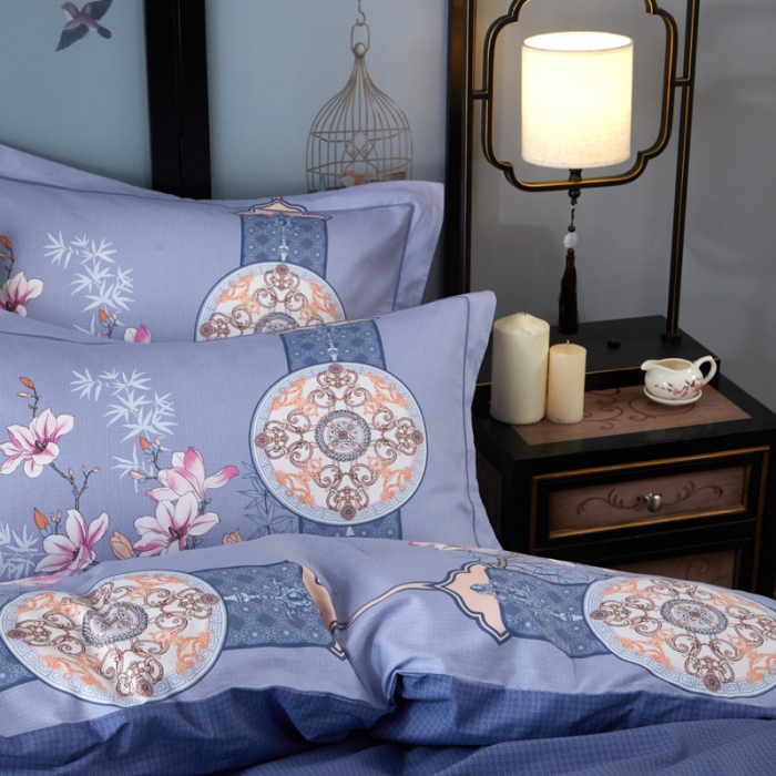 91家纺网 家纺一手货源 找家纺 雲归梦 2021全棉大版四件套中国风花卉碧玉妆成