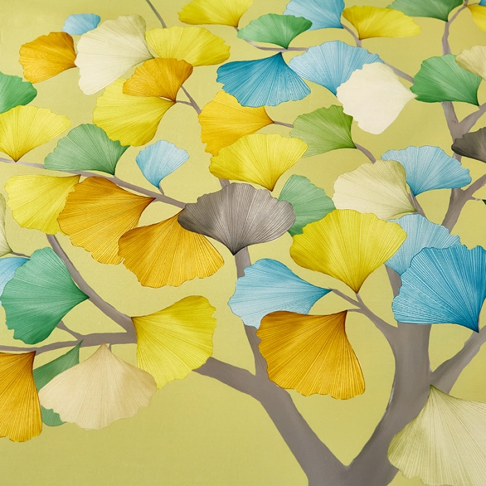 91家纺网 家纺一手货源 找家纺 雲归梦 2021全棉大版四件套中国风花卉 彩虹树（黄）