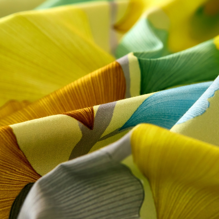 91家纺网 家纺一手货源 找家纺 雲归梦 2021全棉大版四件套中国风花卉 彩虹树（黄）