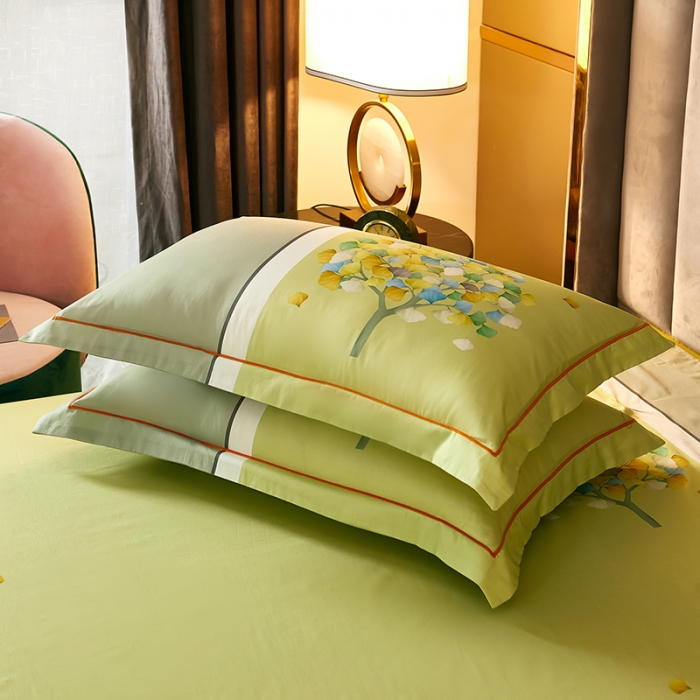 91家纺网 家纺一手货源 找家纺 雲归梦 2021全棉大版四件套中国风花卉 彩虹树（黄）