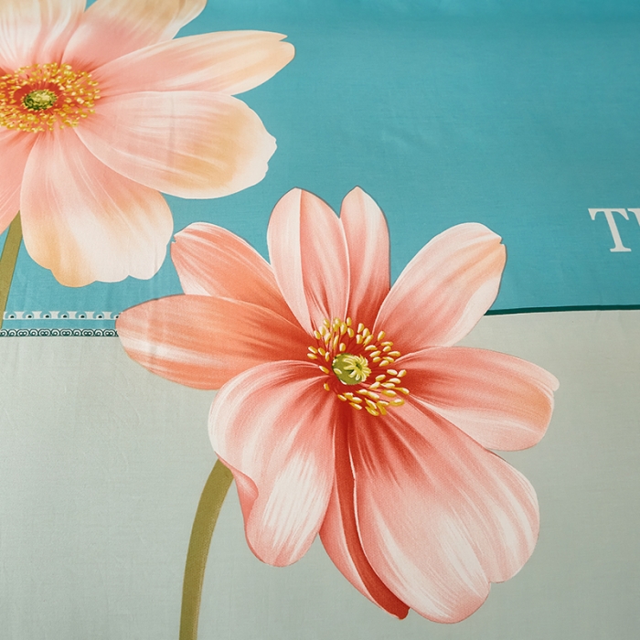 91家纺网 家纺一手货源 找家纺 雲归梦 2021全棉大版四件套中国风花卉朝花夕拾（绿）