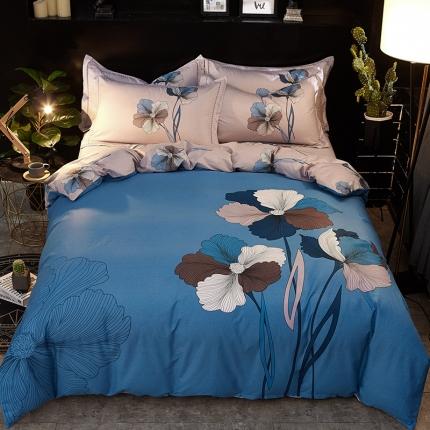 91家纺网 家纺一手货源 找家纺 雲归梦 2021全棉大版四件套中国风花卉 出水芙蓉