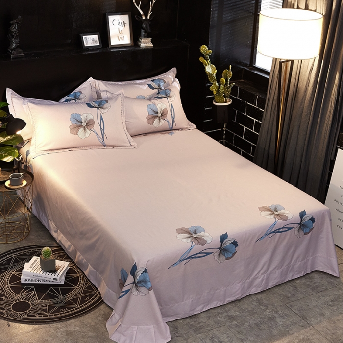 91家纺网 家纺一手货源 找家纺 雲归梦 2021全棉大版四件套中国风花卉 出水芙蓉