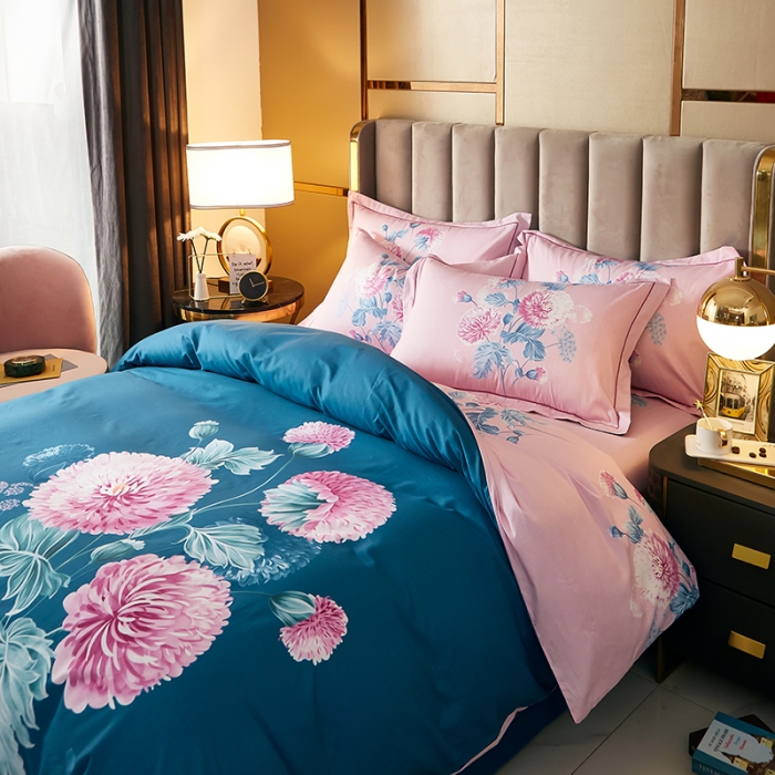 91家纺网 家纺一手货源 找家纺 雲归梦 2021全棉大版四件套中国风花卉 黛瑞亚（兰）