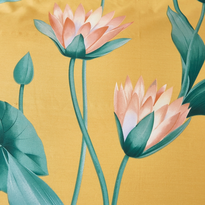 91家纺网 家纺一手货源 找家纺 雲归梦 2021全棉大版四件套中国风花卉 蝶依沉香（黄）