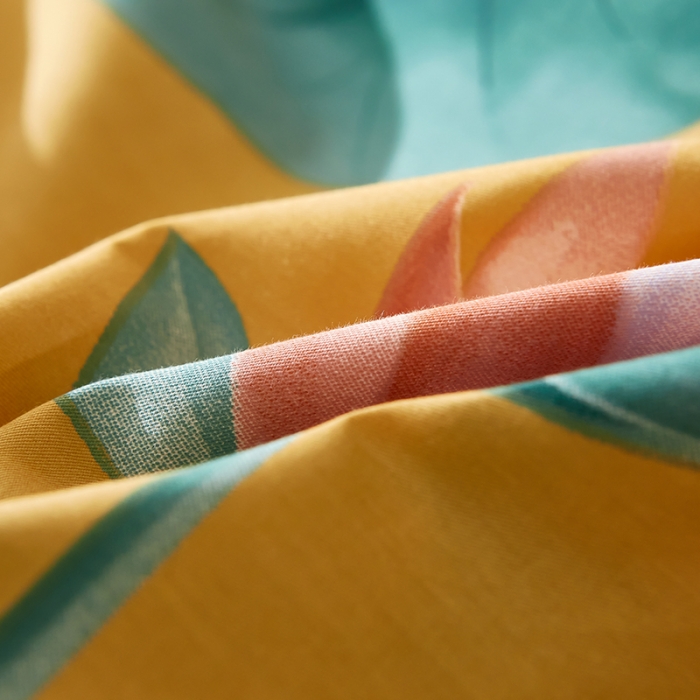 91家纺网 家纺一手货源 找家纺 雲归梦 2021全棉大版四件套中国风花卉 蝶依沉香（黄）