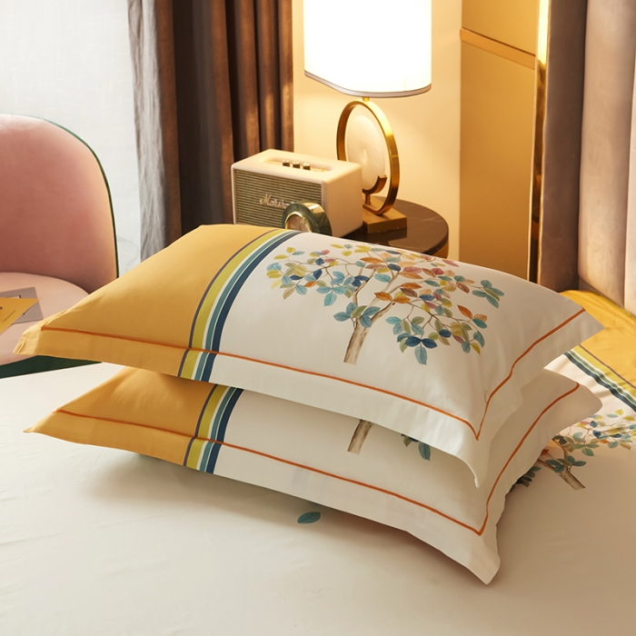 91家纺网 家纺一手货源 找家纺 雲归梦 2021全棉大版四件套中国风花卉 红叶题诗