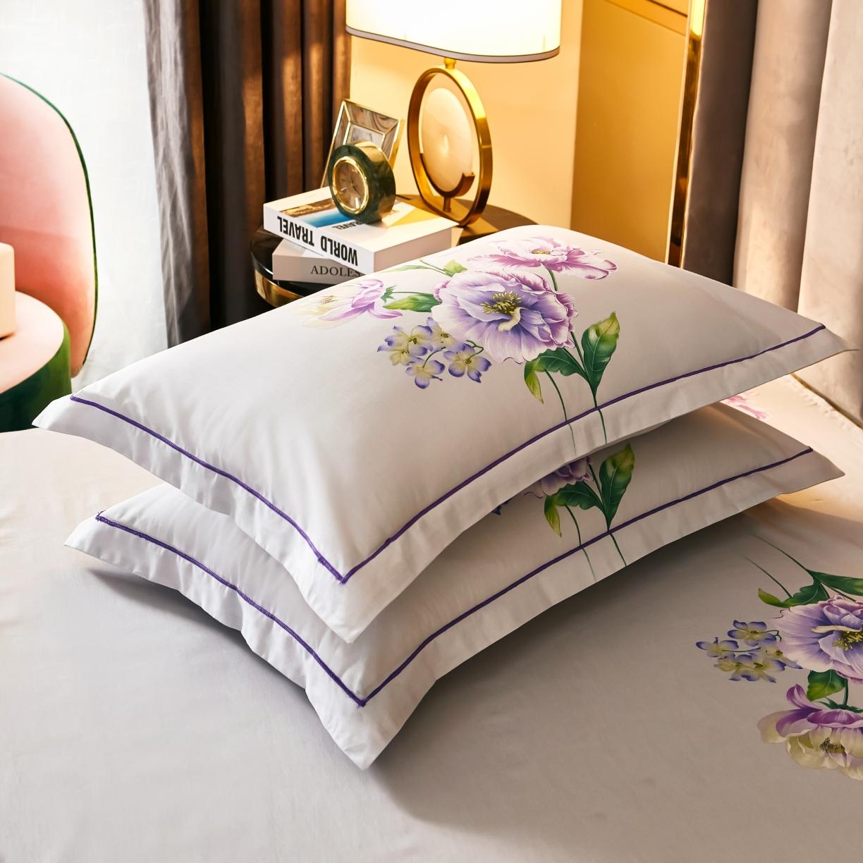 91家纺网 家纺一手货源 找家纺 雲归梦 2021全棉大版四件套中国风花卉花眠黄