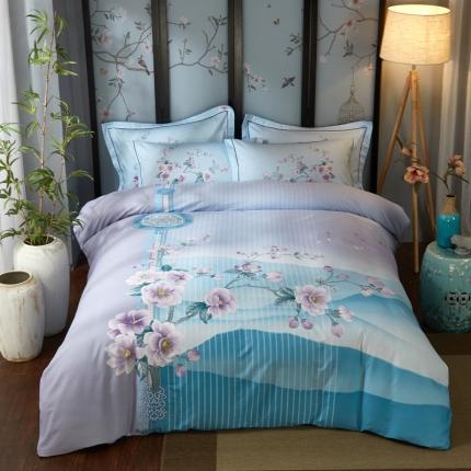 雲归梦 2021全棉大版四件套中国风花卉 卷珠帘