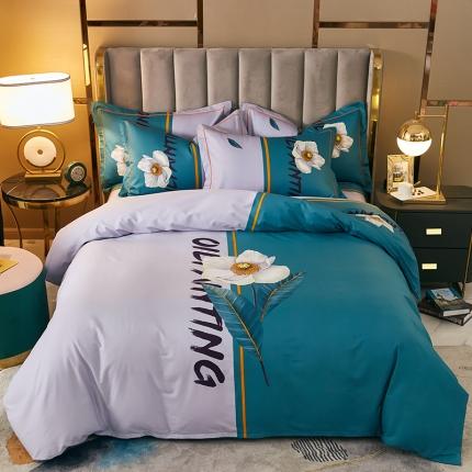 雲归梦 2021全棉大版四件套中国风花卉空谷幽兰