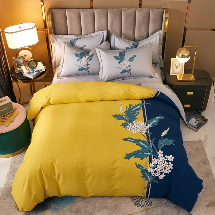 91家纺网 家纺一手货源 找家纺 雲归梦 2021全棉大版四件套中国风花卉 朗琴园