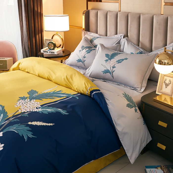 91家纺网 家纺一手货源 找家纺 雲归梦 2021全棉大版四件套中国风花卉 朗琴园