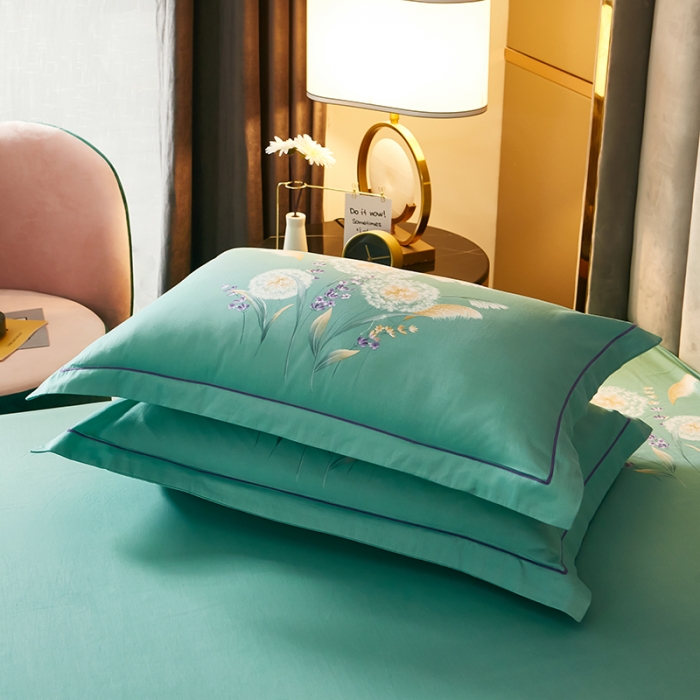 91家纺网 家纺一手货源 找家纺 雲归梦 2021全棉大版四件套中国风花卉芦苇漾情