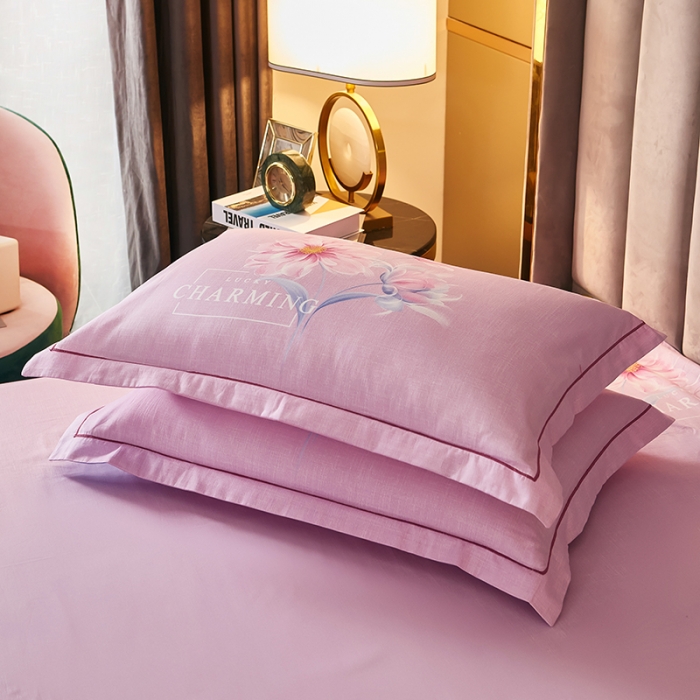 91家纺网 家纺一手货源 找家纺 雲归梦 2021全棉大版四件套中国风花卉 魅兰莎（粉）