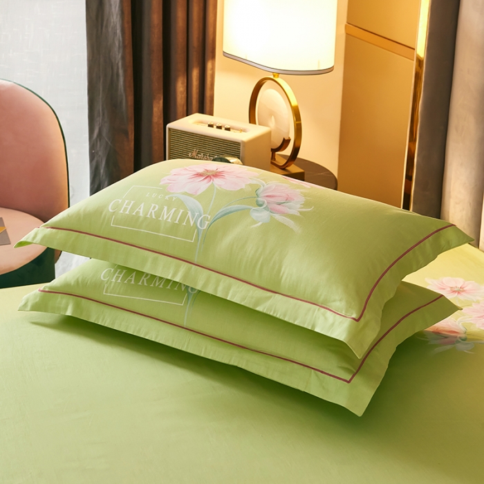 91家纺网 家纺一手货源 找家纺 雲归梦 2021全棉大版四件套中国风花卉 魅兰莎（绿）