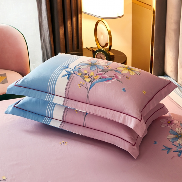 91家纺网 家纺一手货源 找家纺 雲归梦 2021全棉大版四件套中国风花卉 俏丽多姿（粉兰）