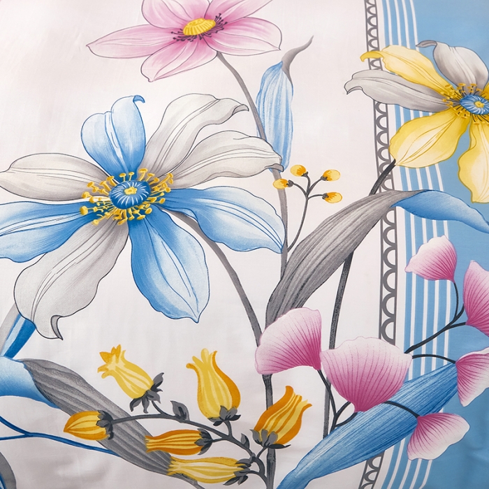 91家纺网 家纺一手货源 找家纺 雲归梦 2021全棉大版四件套中国风花卉 俏丽多姿（粉兰）