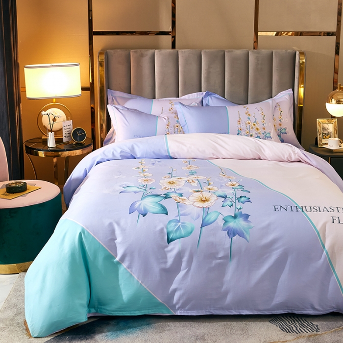 91家纺网 家纺一手货源 找家纺 雲归梦 2021全棉大版四件套中国风花卉 倾慕