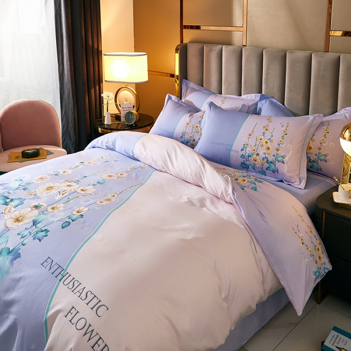 91家纺网 家纺一手货源 找家纺 雲归梦 2021全棉大版四件套中国风花卉 倾慕