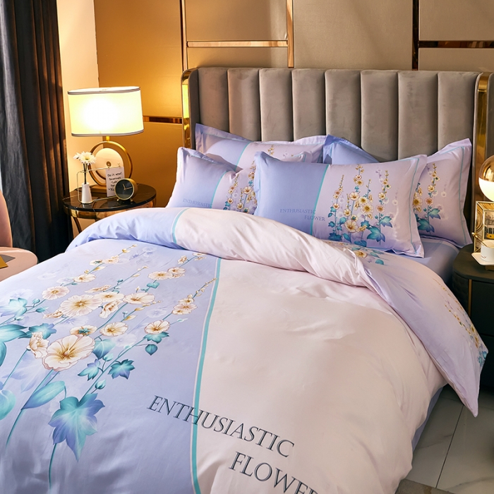 91家纺网 家纺一手货源 找家纺 雲归梦 2021全棉大版四件套中国风花卉 倾慕