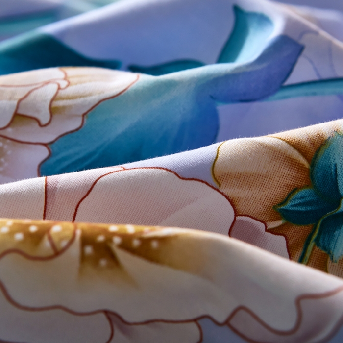 91家纺网 家纺一手货源 找家纺 雲归梦 2021全棉大版四件套中国风花卉 倾慕