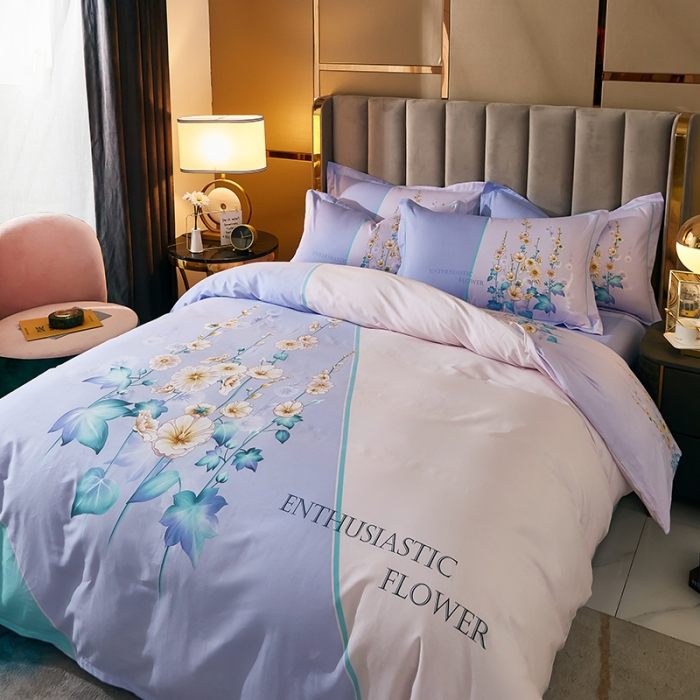 91家纺网 家纺一手货源 找家纺 雲归梦 2021全棉大版四件套中国风花卉 倾慕