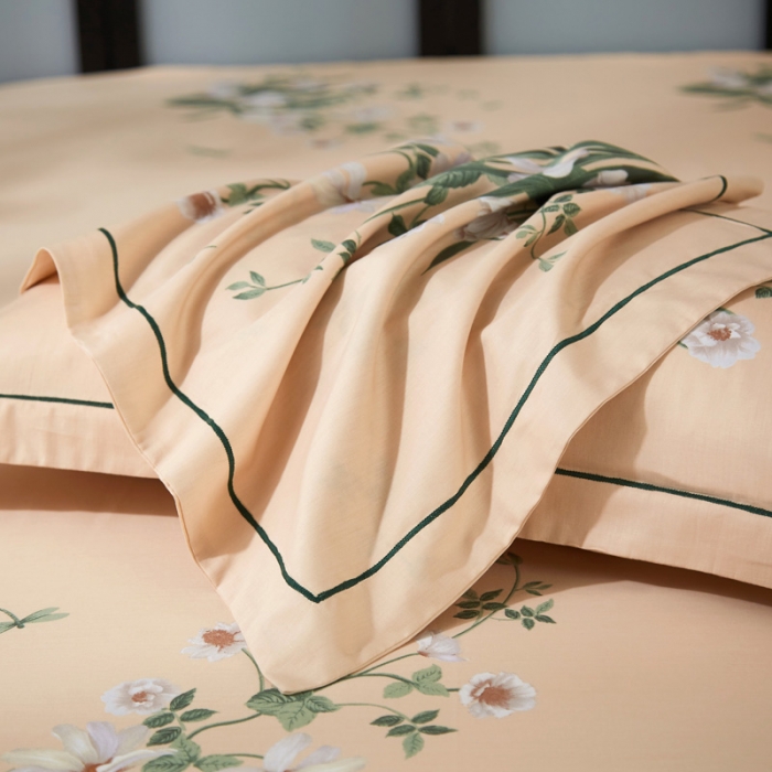 91家纺网 家纺一手货源 找家纺 雲归梦 2021全棉大版四件套中国风花卉 清新百合