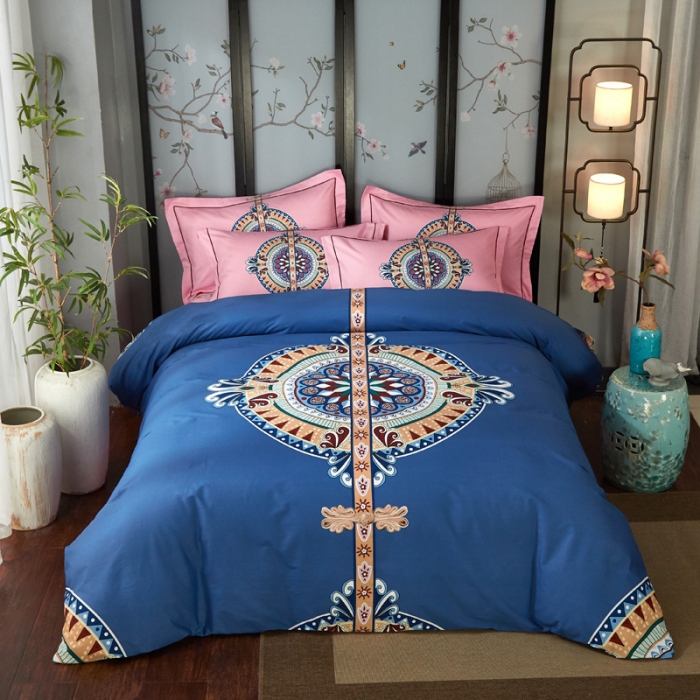 91家纺网 家纺一手货源 找家纺 雲归梦 2021全棉大版四件套中国风花卉 盛世年华