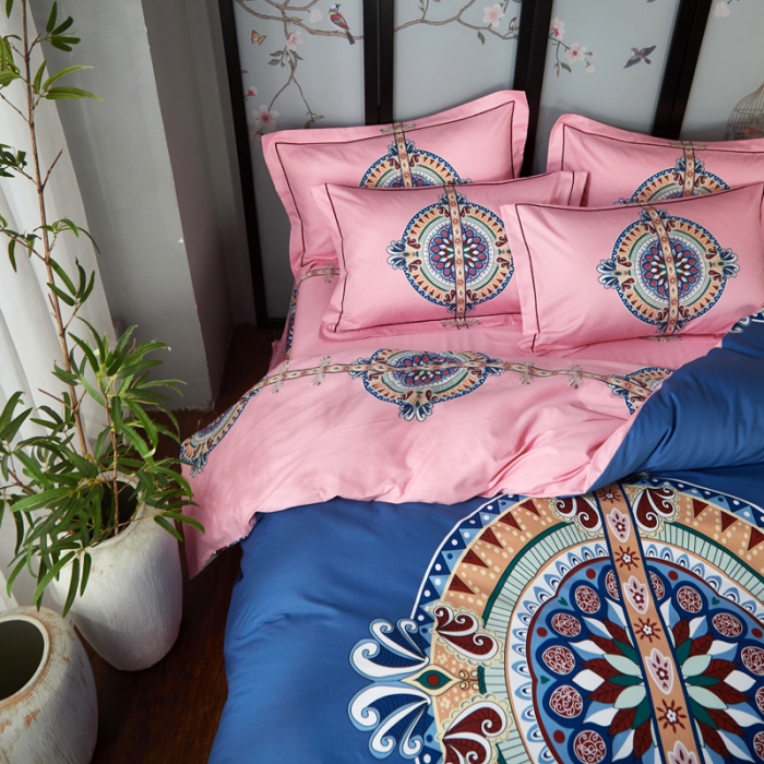 91家纺网 家纺一手货源 找家纺 雲归梦 2021全棉大版四件套中国风花卉 盛世年华