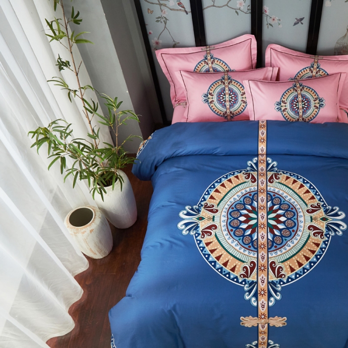 91家纺网 家纺一手货源 找家纺 雲归梦 2021全棉大版四件套中国风花卉 盛世年华