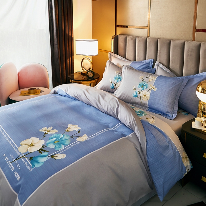 91家纺网 家纺一手货源 找家纺 雲归梦 2021全棉大版四件套中国风花卉 香蜜