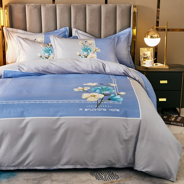 91家纺网 家纺一手货源 找家纺 雲归梦 2021全棉大版四件套中国风花卉 香蜜