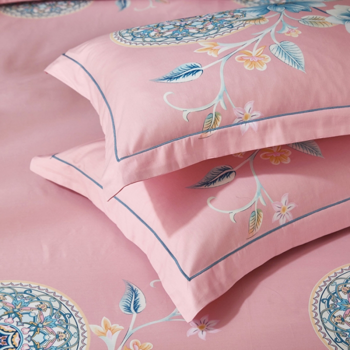 91家纺网 家纺一手货源 找家纺 雲归梦 2021全棉大版四件套中国风花卉 晓窗花梦