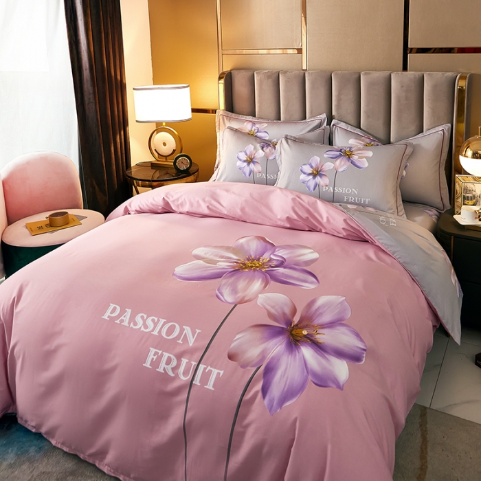 91家纺网 家纺一手货源 找家纺 雲归梦 2021全棉大版四件套中国风花卉 窈窕淑女（粉）