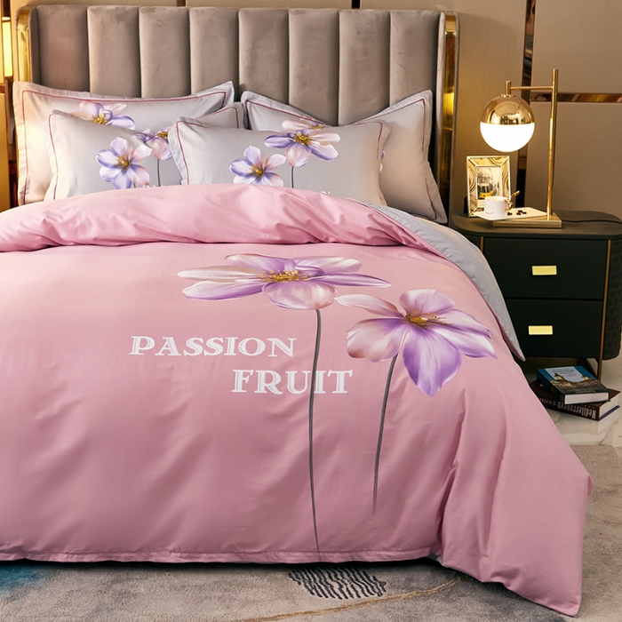 91家纺网 家纺一手货源 找家纺 雲归梦 2021全棉大版四件套中国风花卉 窈窕淑女（粉）