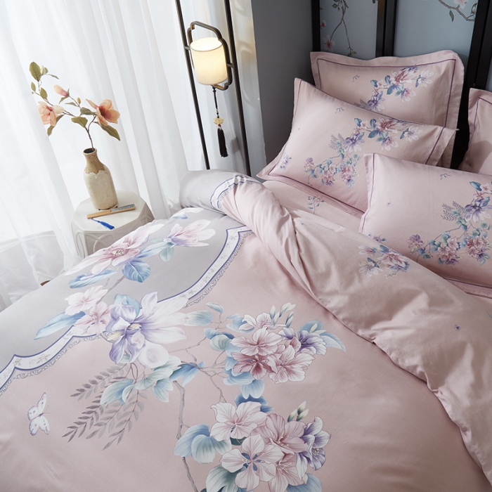 91家纺网 家纺一手货源 找家纺 雲归梦 2021全棉大版四件套中国风花卉 意韵东方