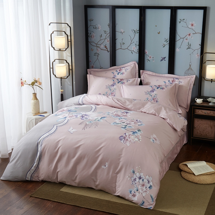 91家纺网 家纺一手货源 找家纺 雲归梦 2021全棉大版四件套中国风花卉 意韵东方