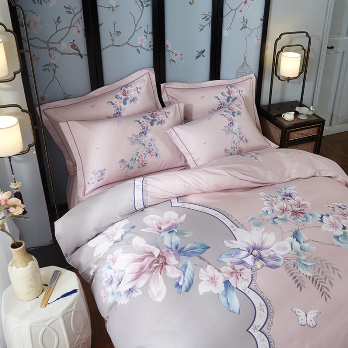 91家纺网 家纺一手货源 找家纺 雲归梦 2021全棉大版四件套中国风花卉 意韵东方