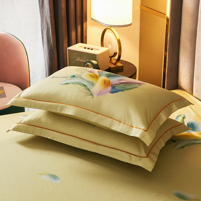 91家纺网 家纺一手货源 找家纺 雲归梦 2021全棉大版四件套中国风花卉 羽翼纷飞（绿）